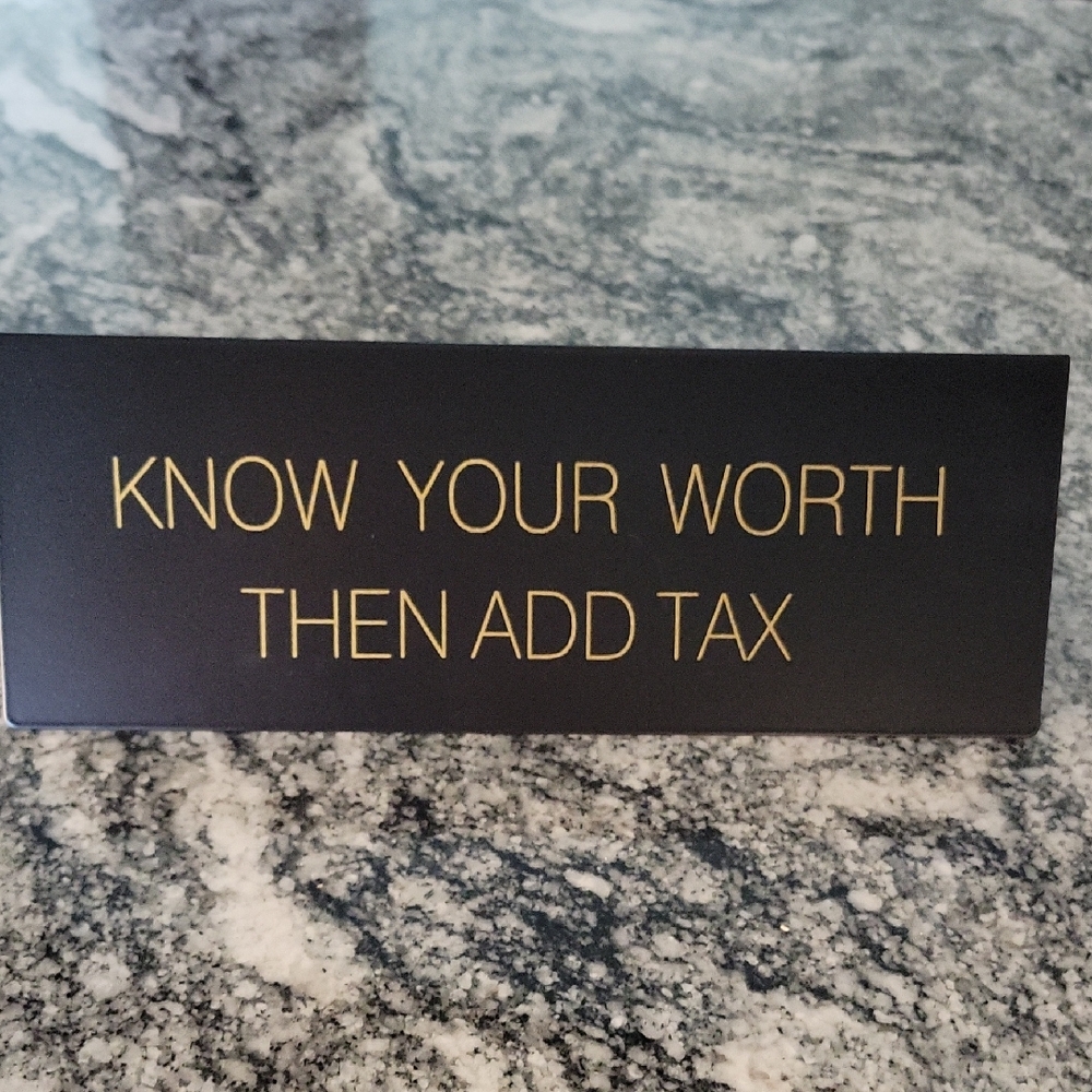 Black and Gold Desk Sign